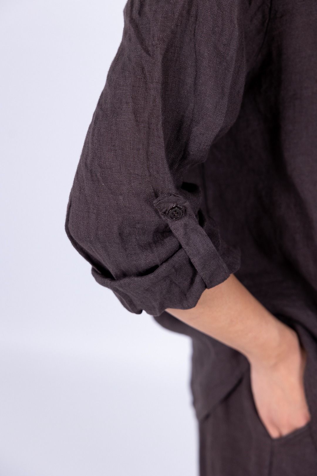 Susy Mix - Camicia collo coreana in lino