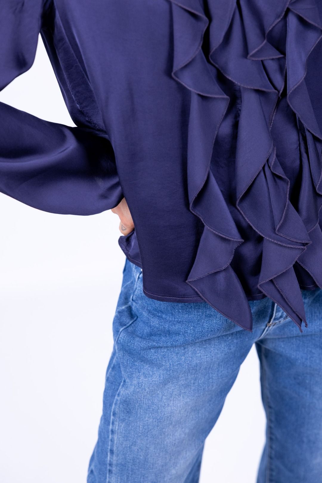 HaveOne - Camicia viscosa con Rouche