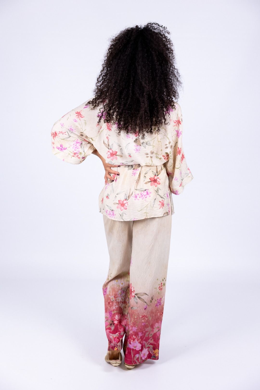 Imperial - Completo kimono pantalone fantasia