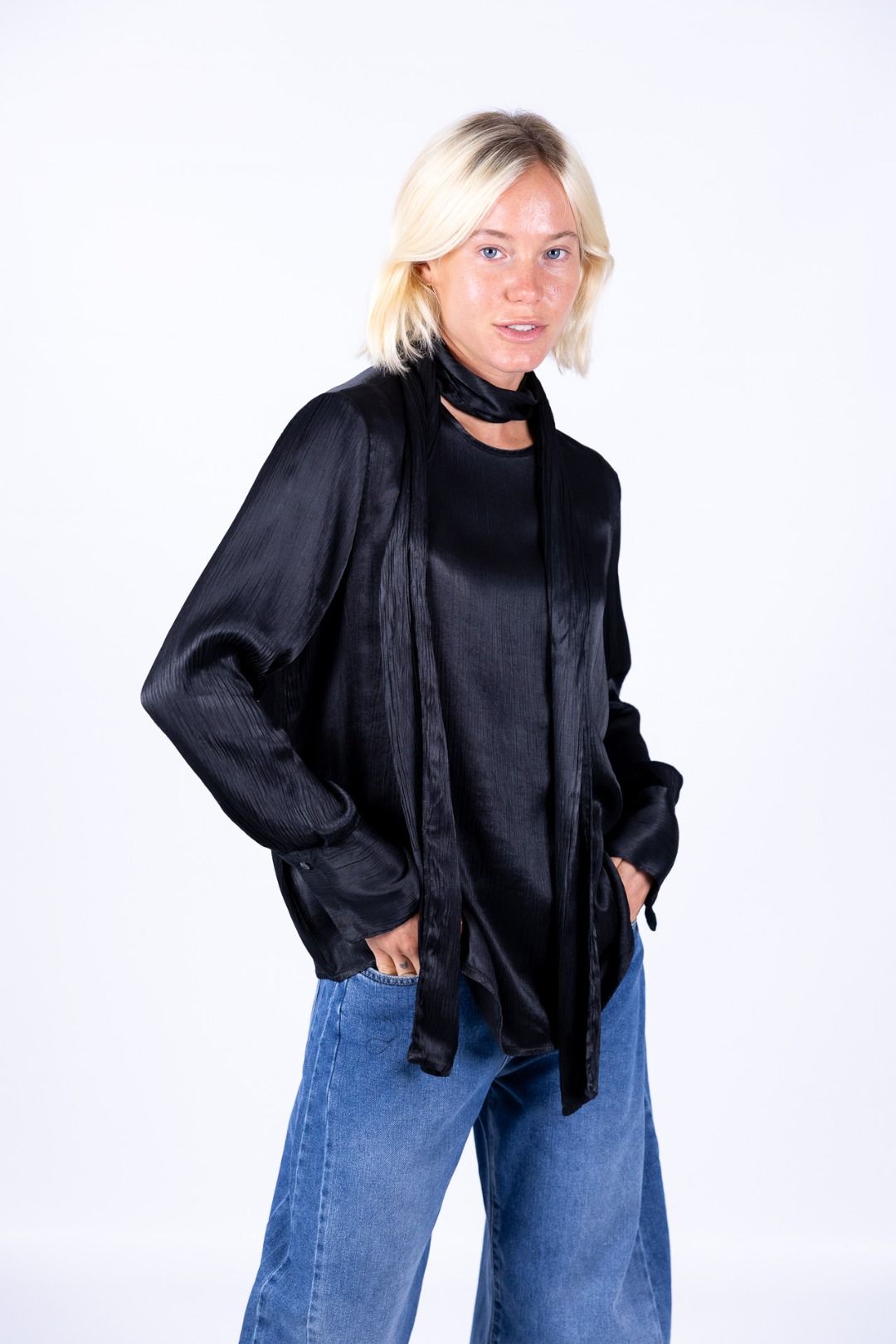 HaveOne - Camicia viscosa con fiocco