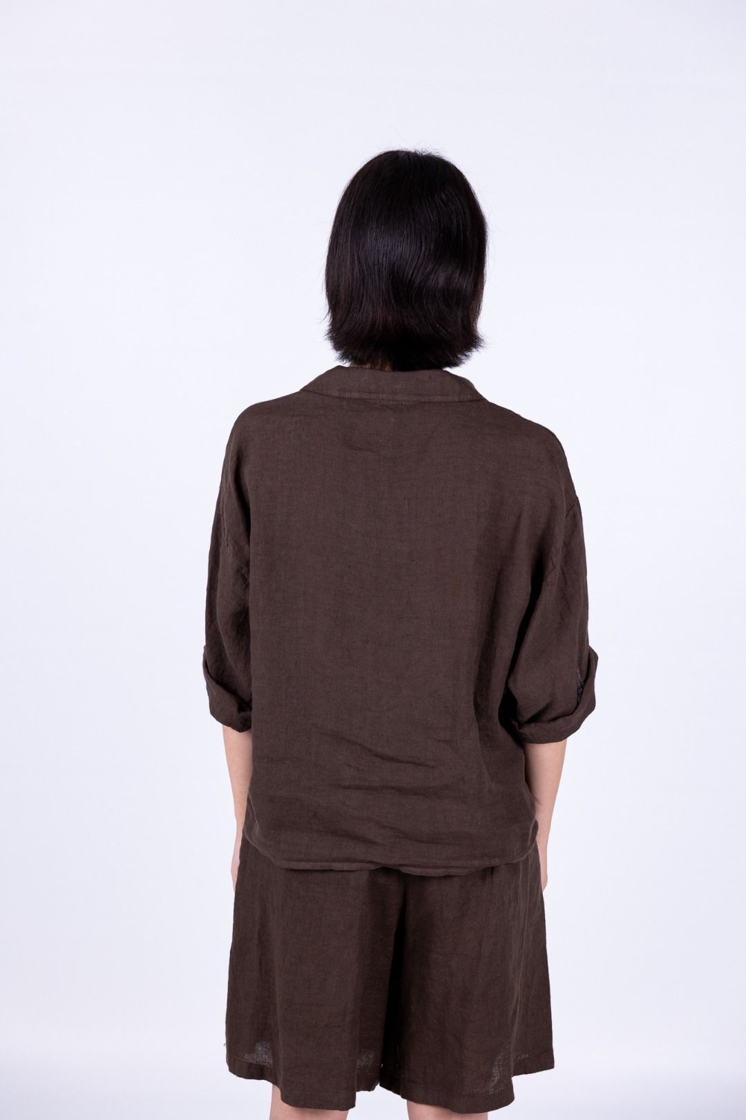 Susy Mix - Camicia collo coreana in lino