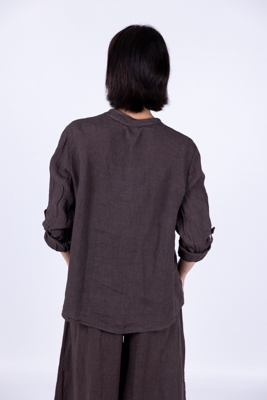 Susy Mix - Camicia collo coreana in lino