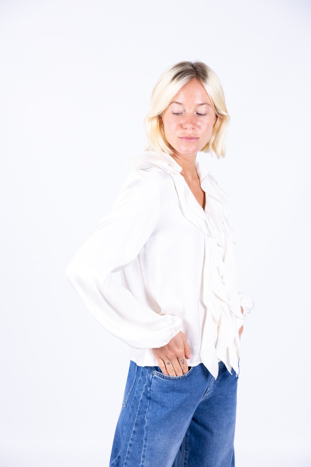 HaveOne - Camicia viscosa con Rouche