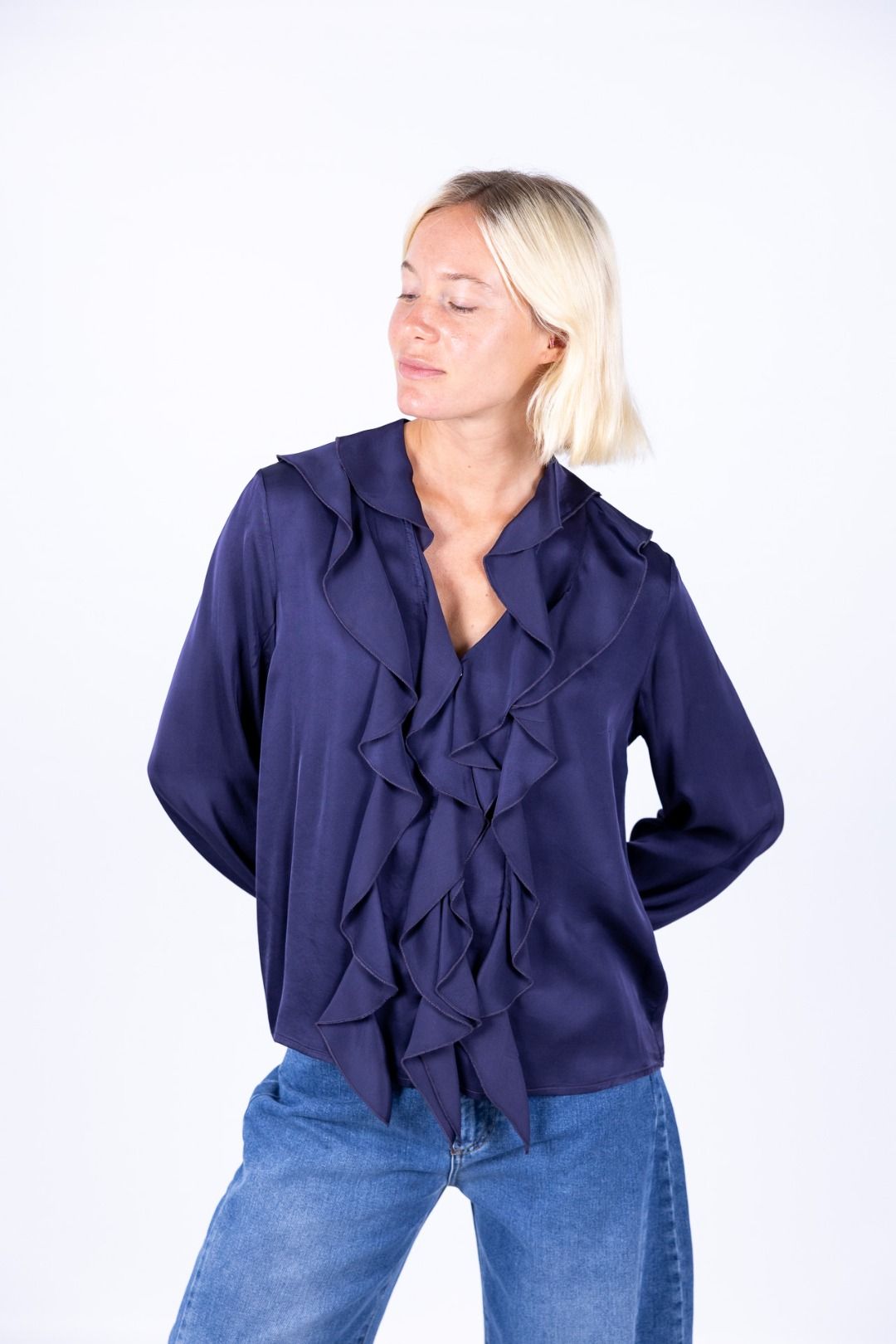 HaveOne - Camicia viscosa con Rouche