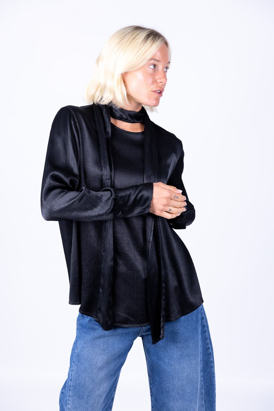 HaveOne - Camicia viscosa con fiocco
