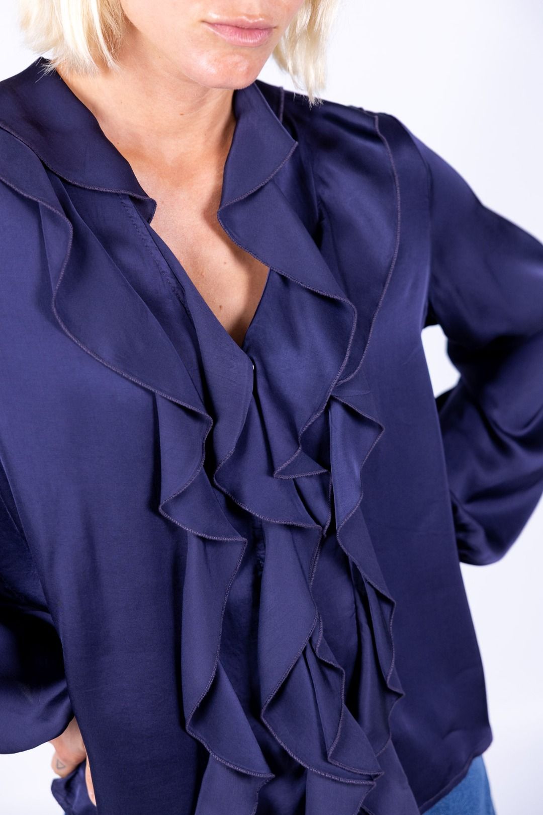 HaveOne - Camicia viscosa con Rouche