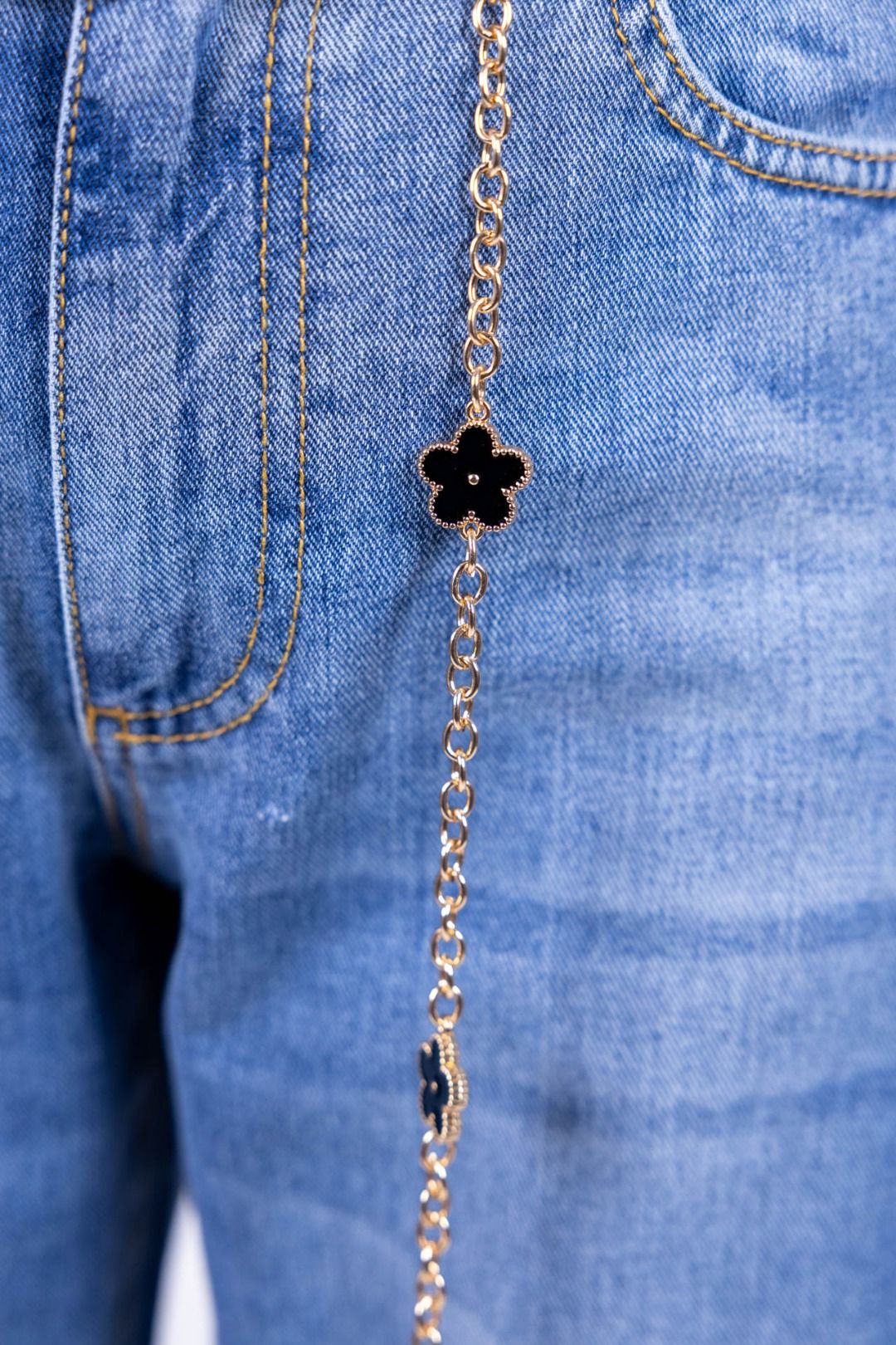 New Star - Cintura a catena con fiore