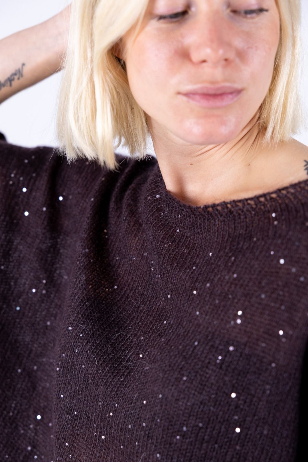 HaveOne - Poncho con paillettes