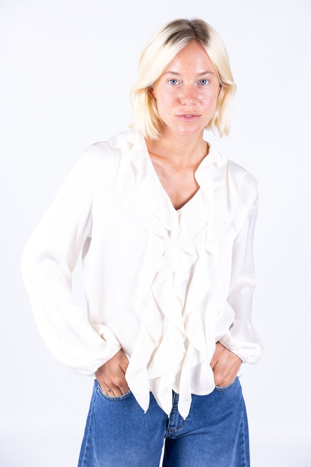 HaveOne - Camicia viscosa con Rouche