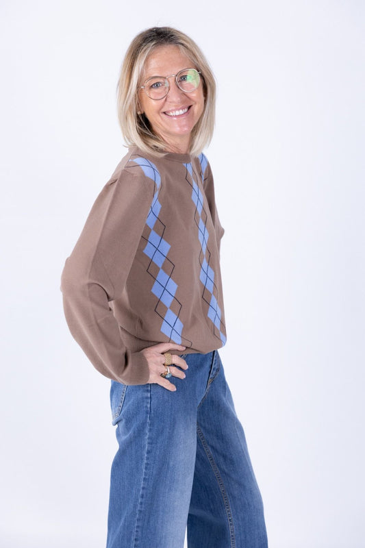 Tensione In - Maglia girocollo rombi