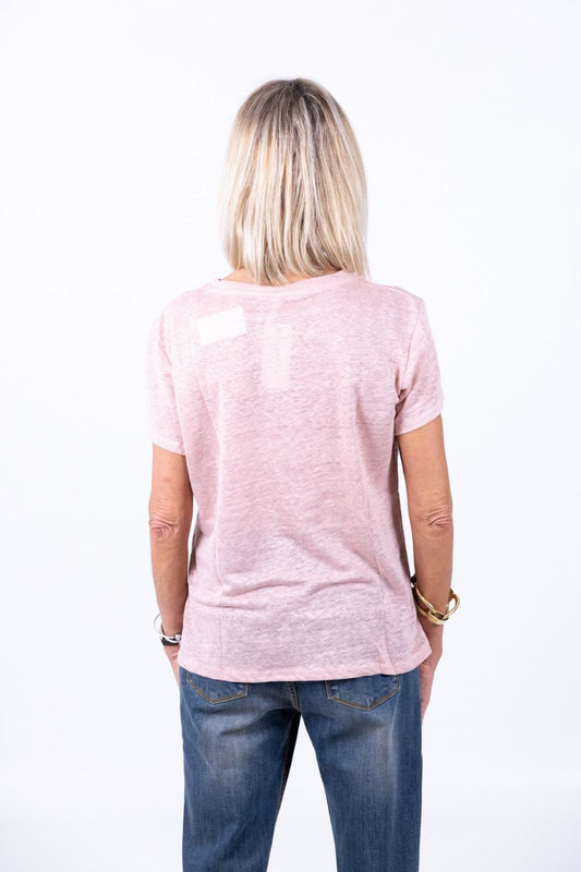 Novepuntouno - T-shirt slim in lino