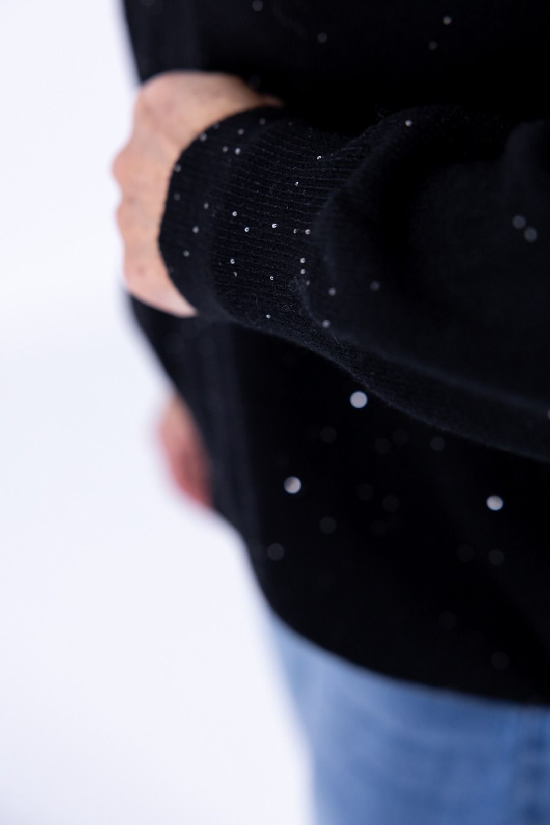 Susy Mix - Maglia scollo V in paillettes