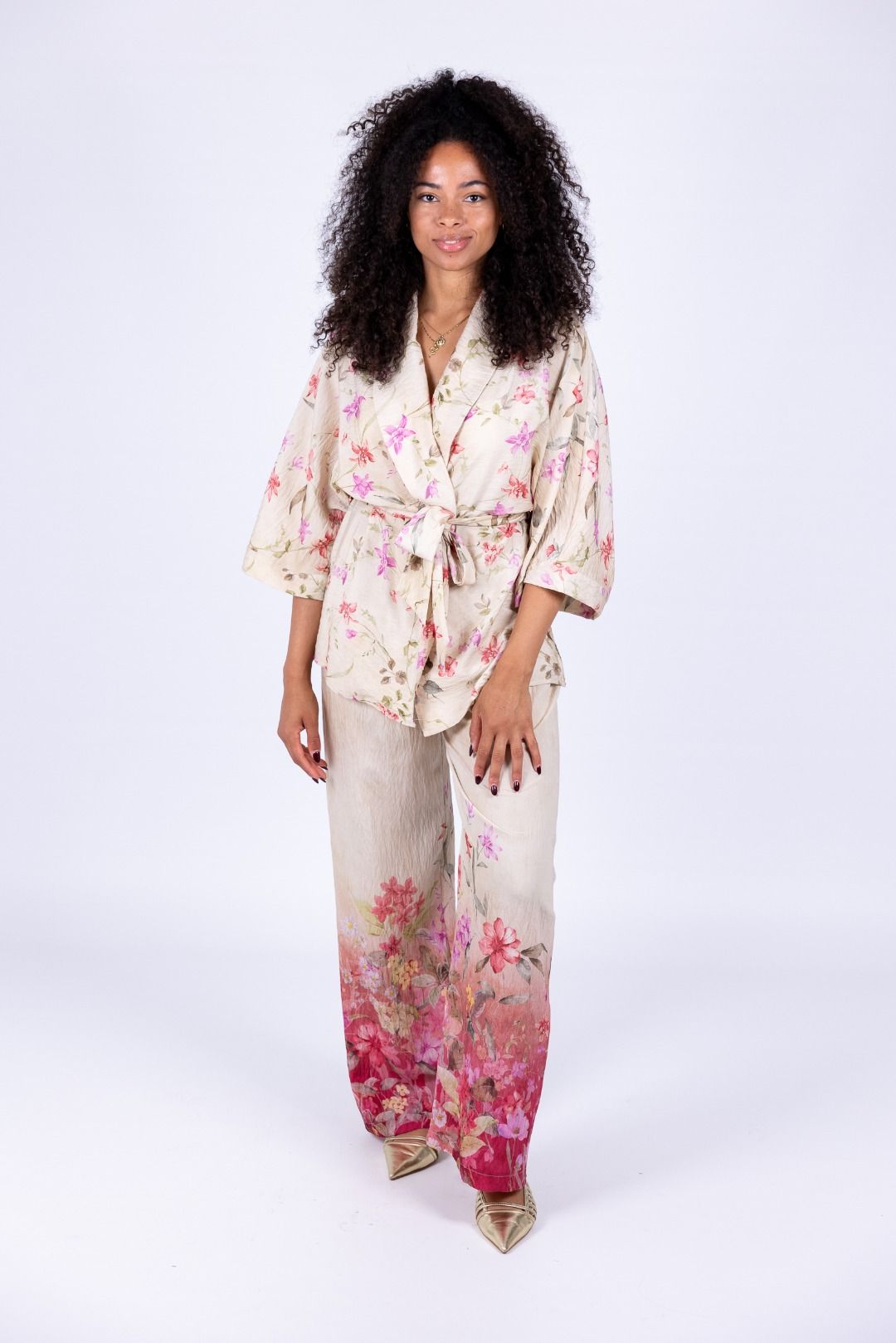 Imperial - Completo kimono pantalone fantasia