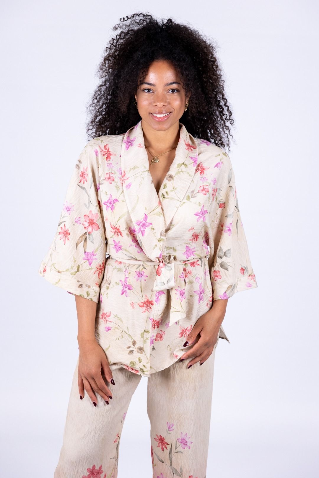 Imperial - Completo kimono pantalone fantasia
