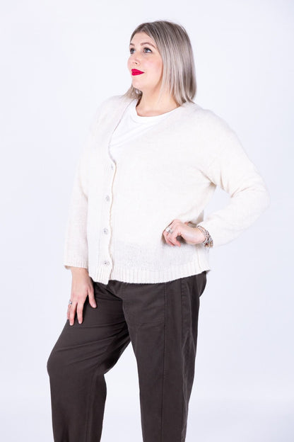 Susy Star - Cardigan con bottone gioiello