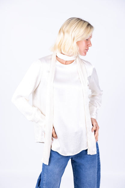 HaveOne - Camicia viscosa con fiocco