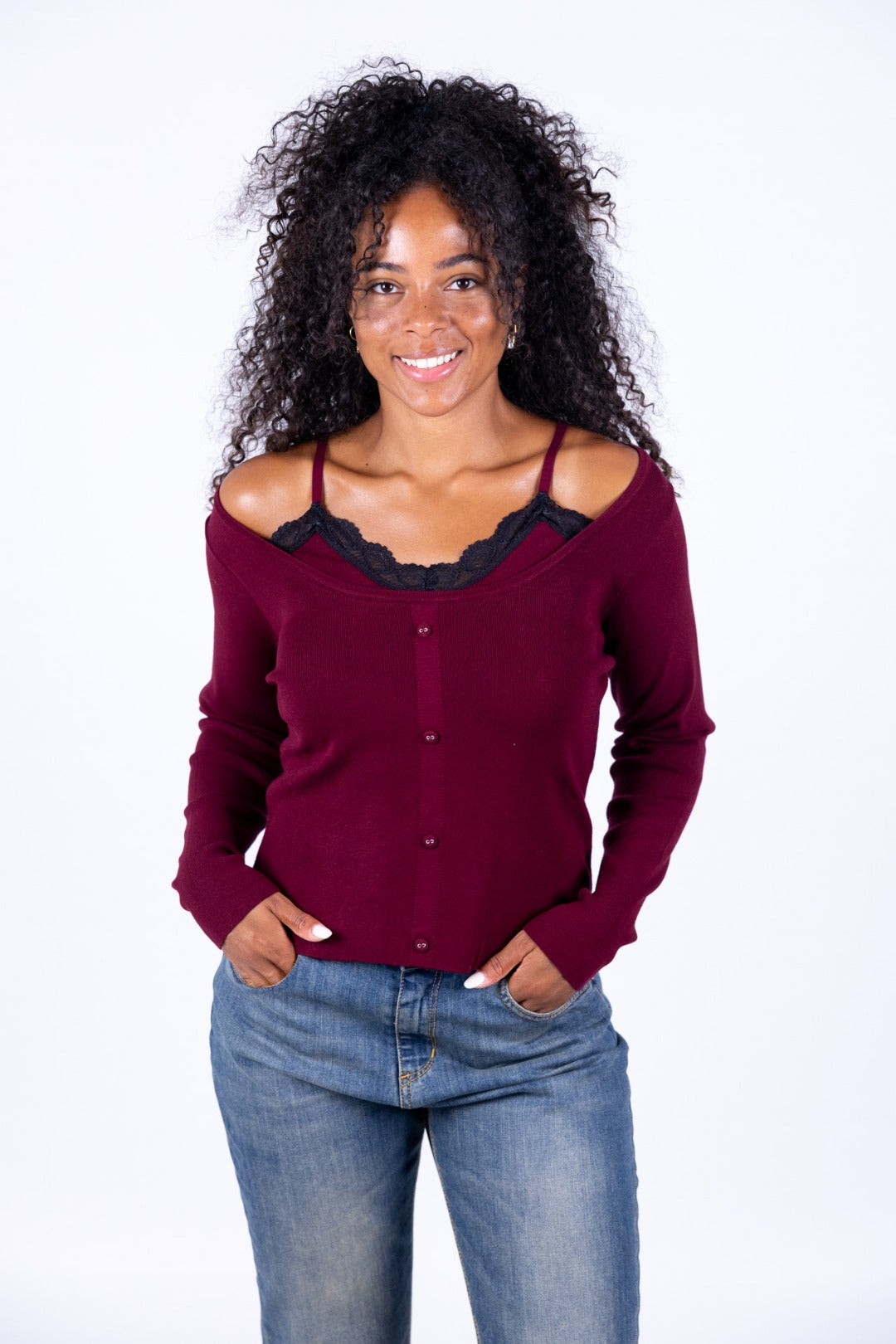 Kontatto - Maglia pizzo e bottoni