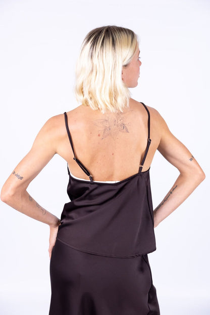 Tensione in - Top pizzo con spallino