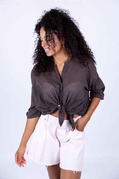 Tensione In - Camicia mussola con scritta