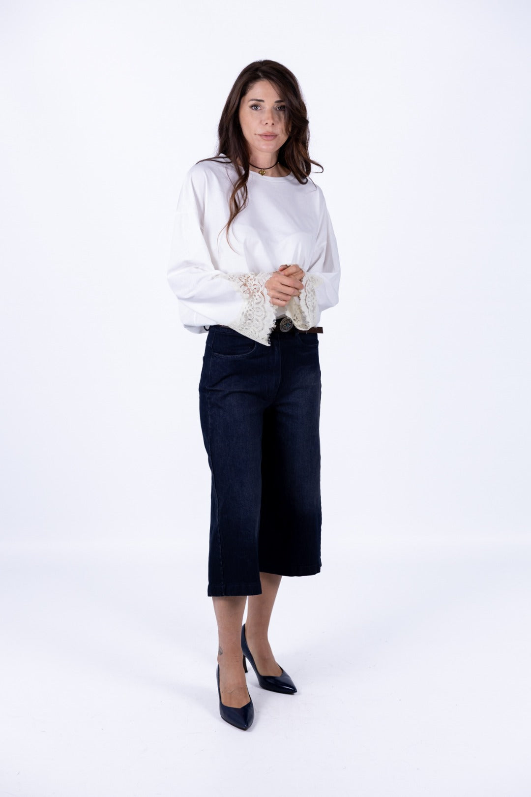 Tensione In - T-Shirt manica lunga polsino in pizzo
