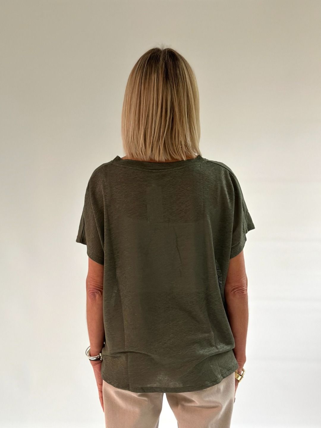 Novepuntouno - T-shirt over in lino