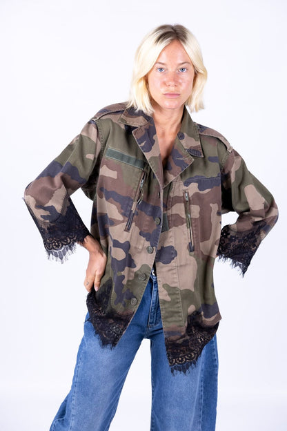 Tensione In - Giacca camouflage con pizzo