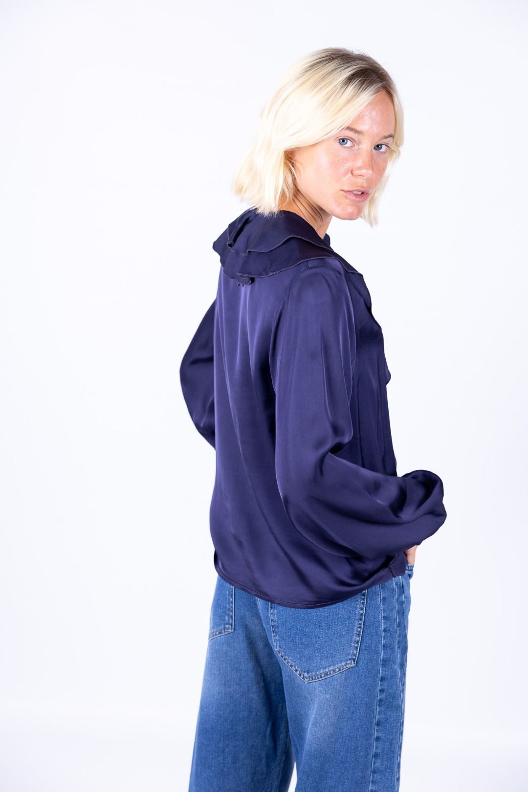 HaveOne - Camicia viscosa con Rouche