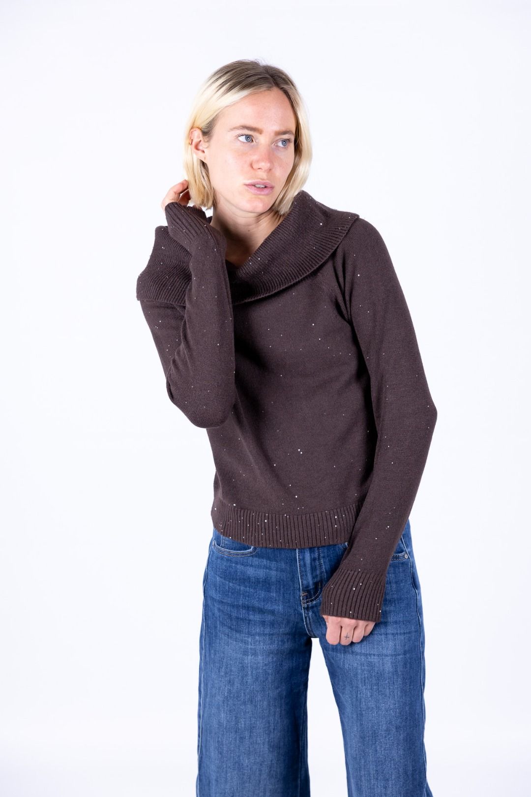 Susy Mix - Maglia shiffer con paillettes