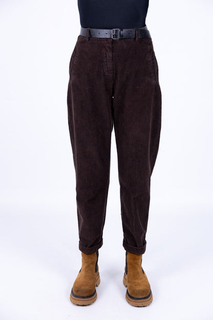 Le Streghe - Pantalone Carrot in velluto