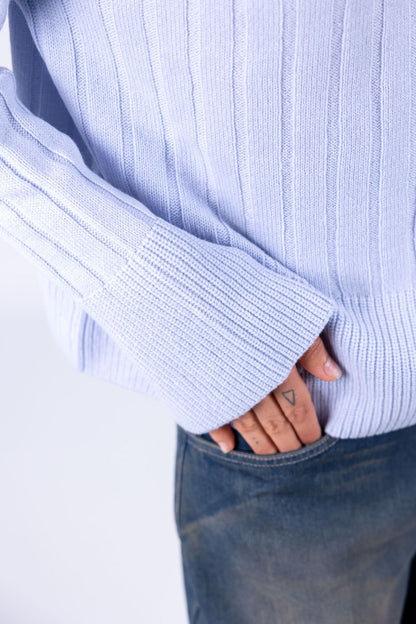 Bottega Artigiana - Maglia collo lupetto costa larga