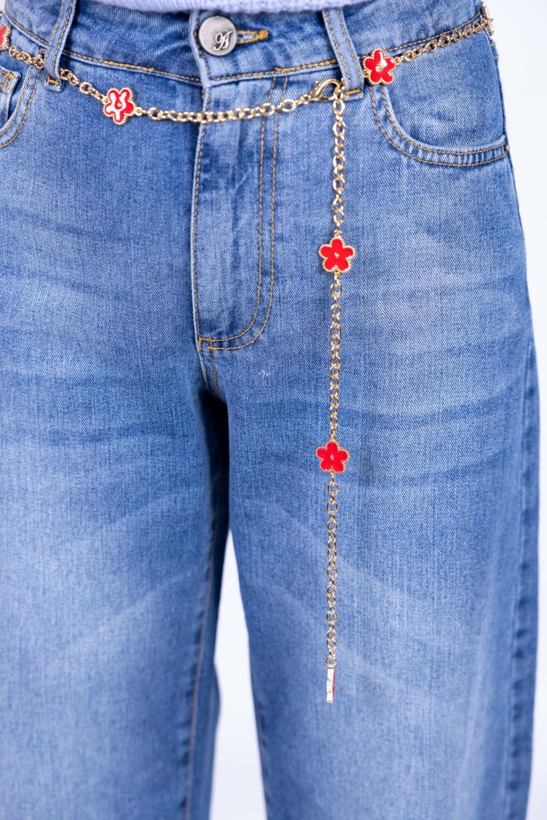 New Star - Cintura a catena con fiore