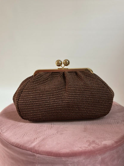 Gulp - Borsa in raffia con chiusura in metallo