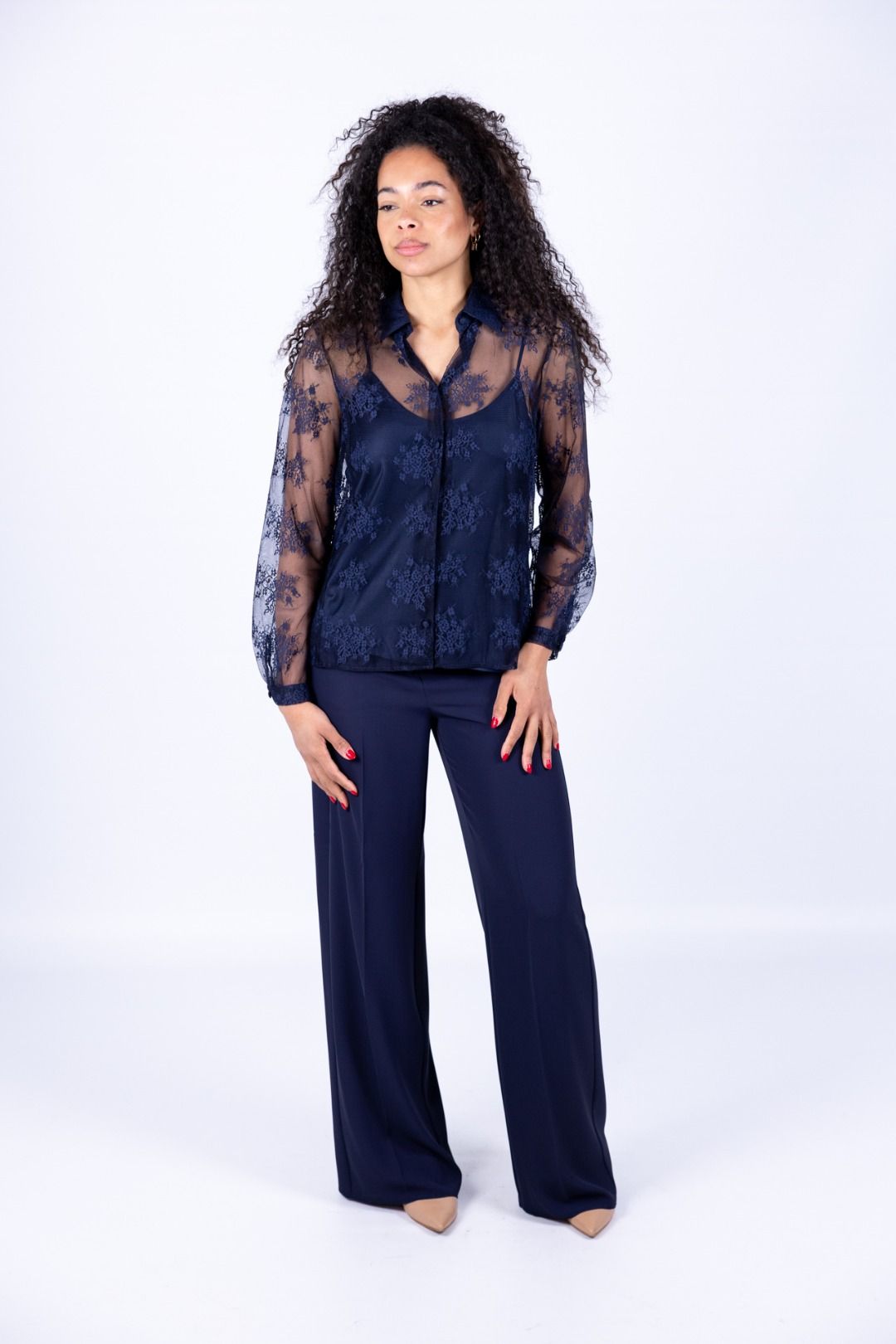 Emme - Camicia pizzo con top