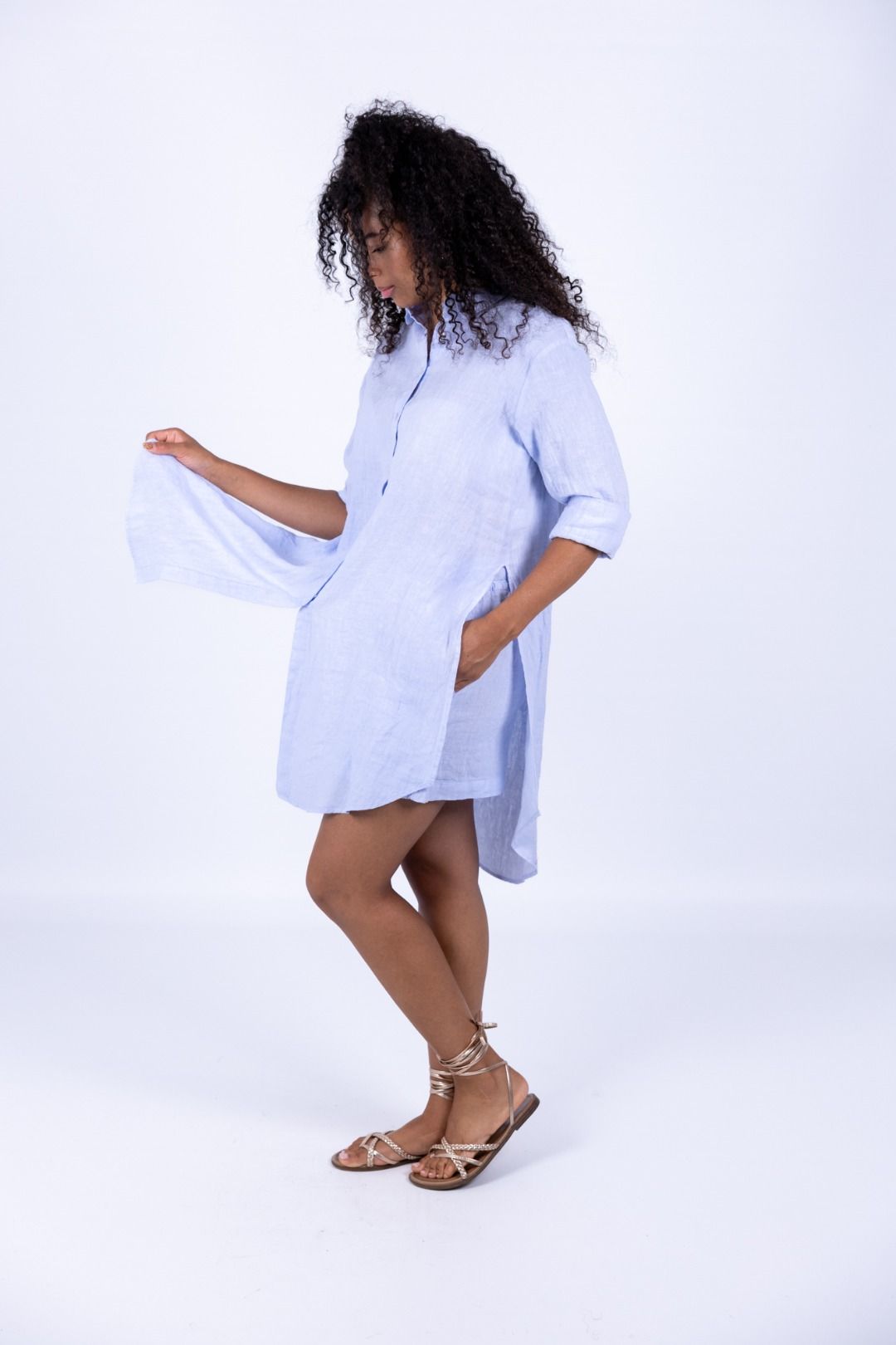 Tensione In - Camicia con spacchi in lino