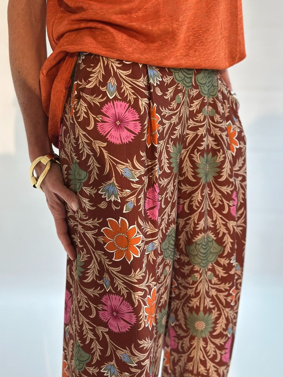 Novepuntouno - Pantalone fantasia in viscosa