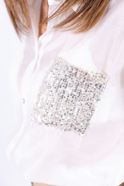 Susy Mix - Camicia con taschina in paillettes