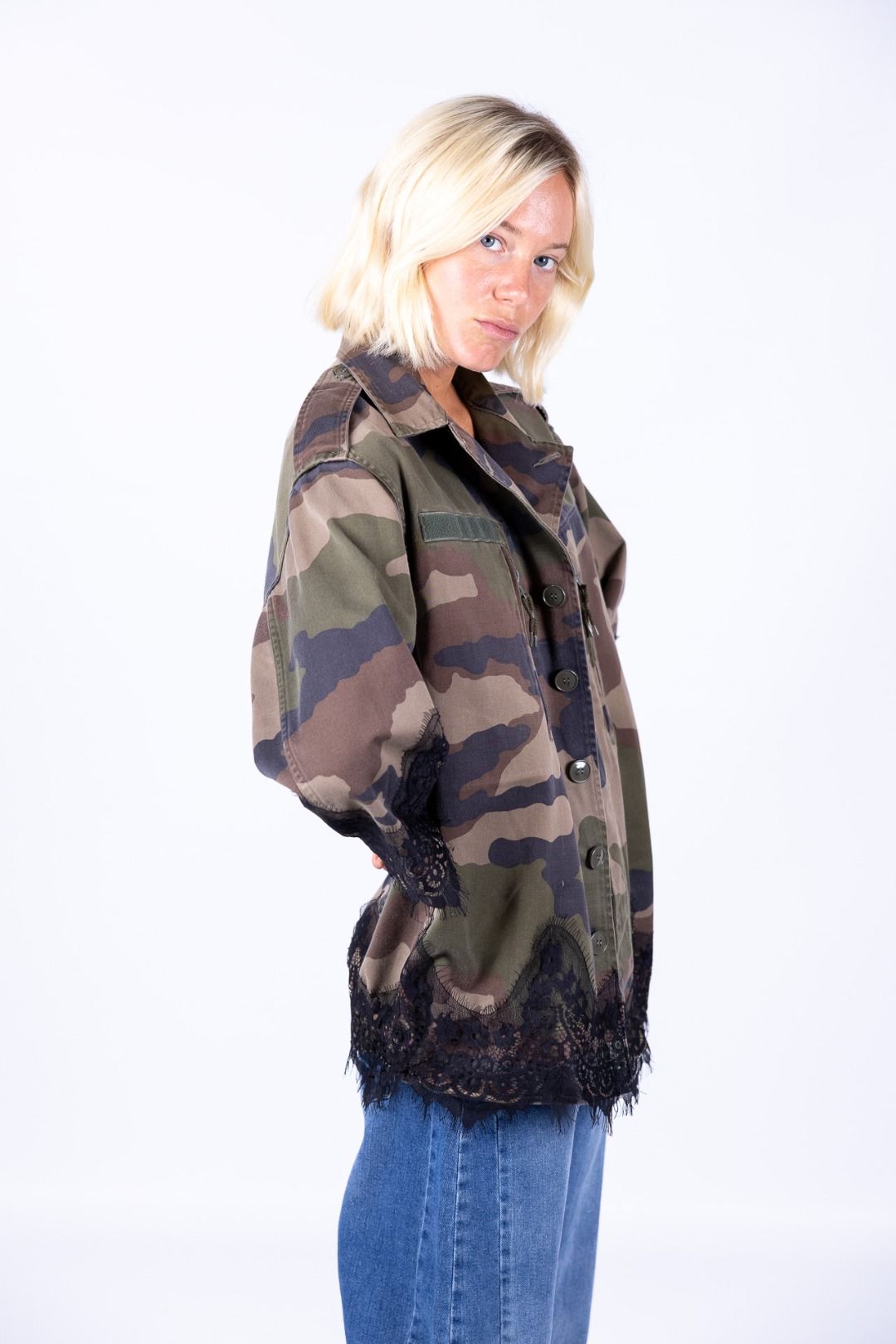 Tensione In - Giacca camouflage con pizzo