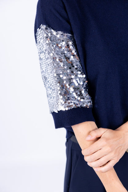 Kontatto - Maglia con manica in paillettes