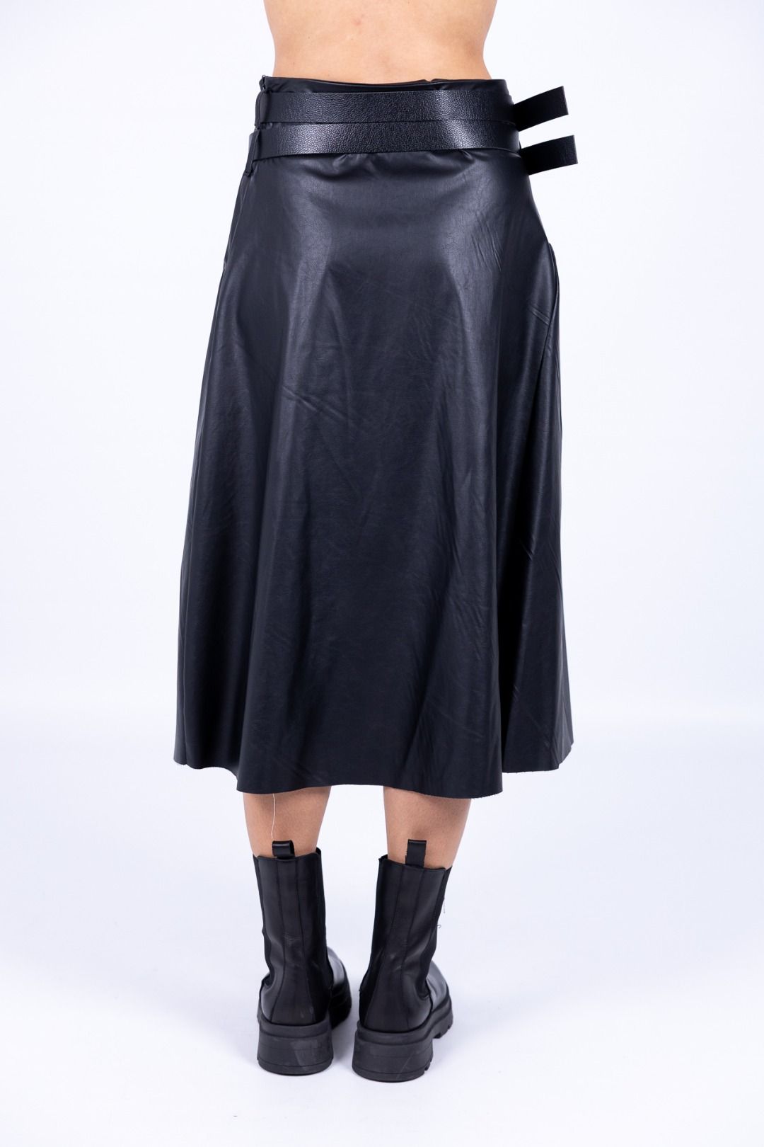 Le Streghe - Gonna Ecopelle con fibbie