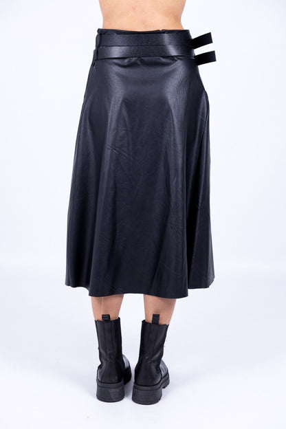 Le Streghe - Gonna Ecopelle con fibbie