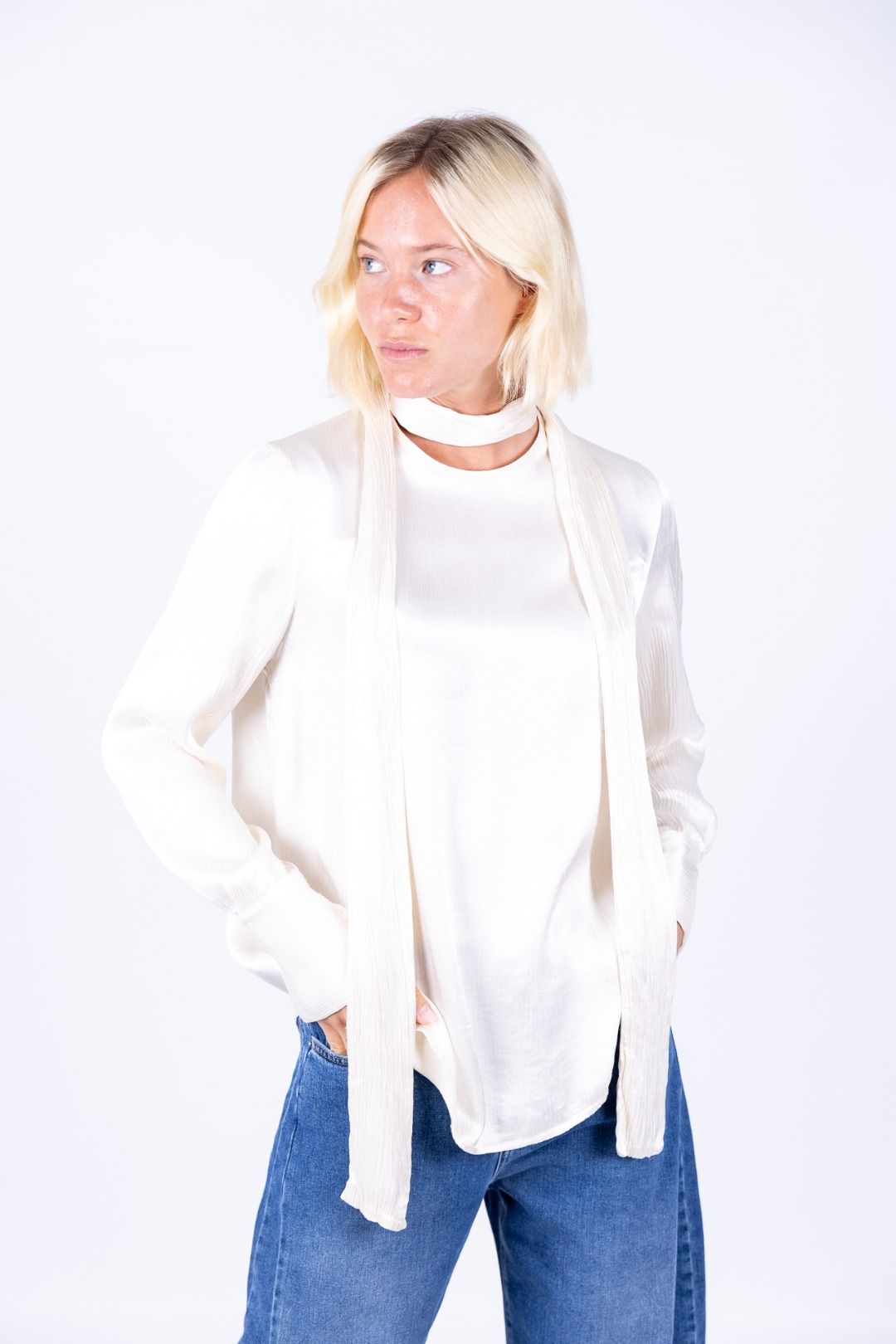 HaveOne - Camicia viscosa con fiocco