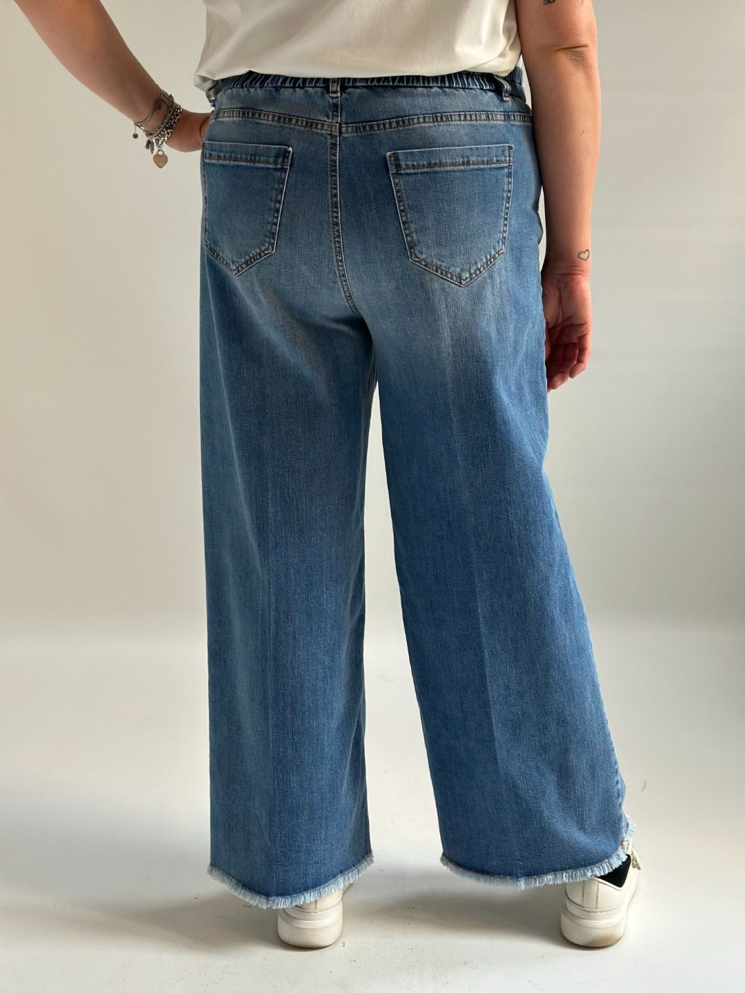 Susy Star - Jeans palazzo con frange