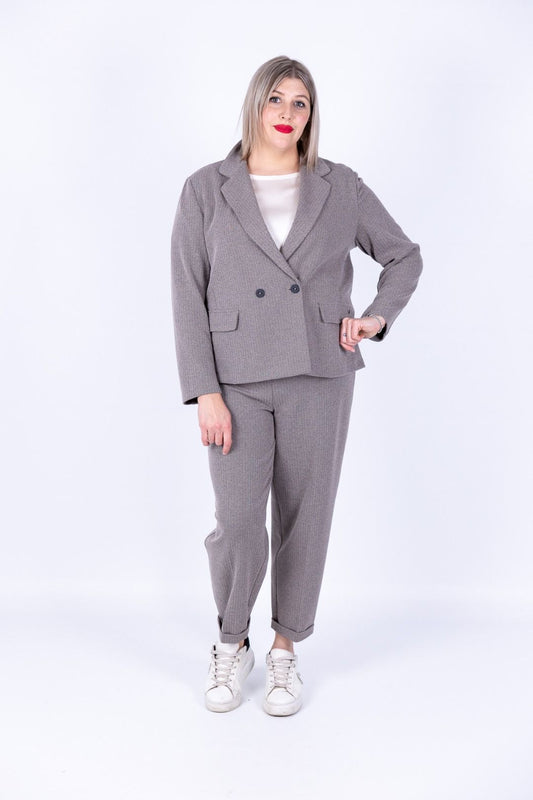 Ragno - Completo spinato curvy giacca e pantalone