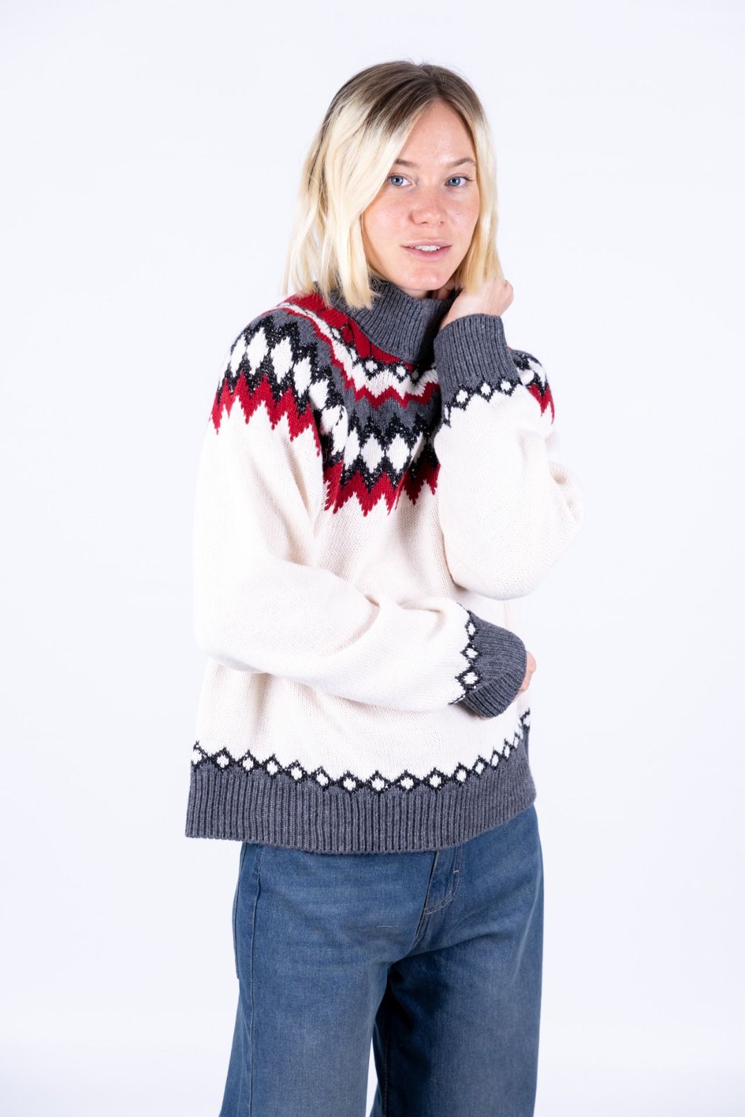 HaveOne - Girocollo rombi in lurex