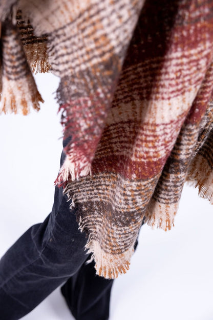 Surkana - Poncho a quadri con zip
