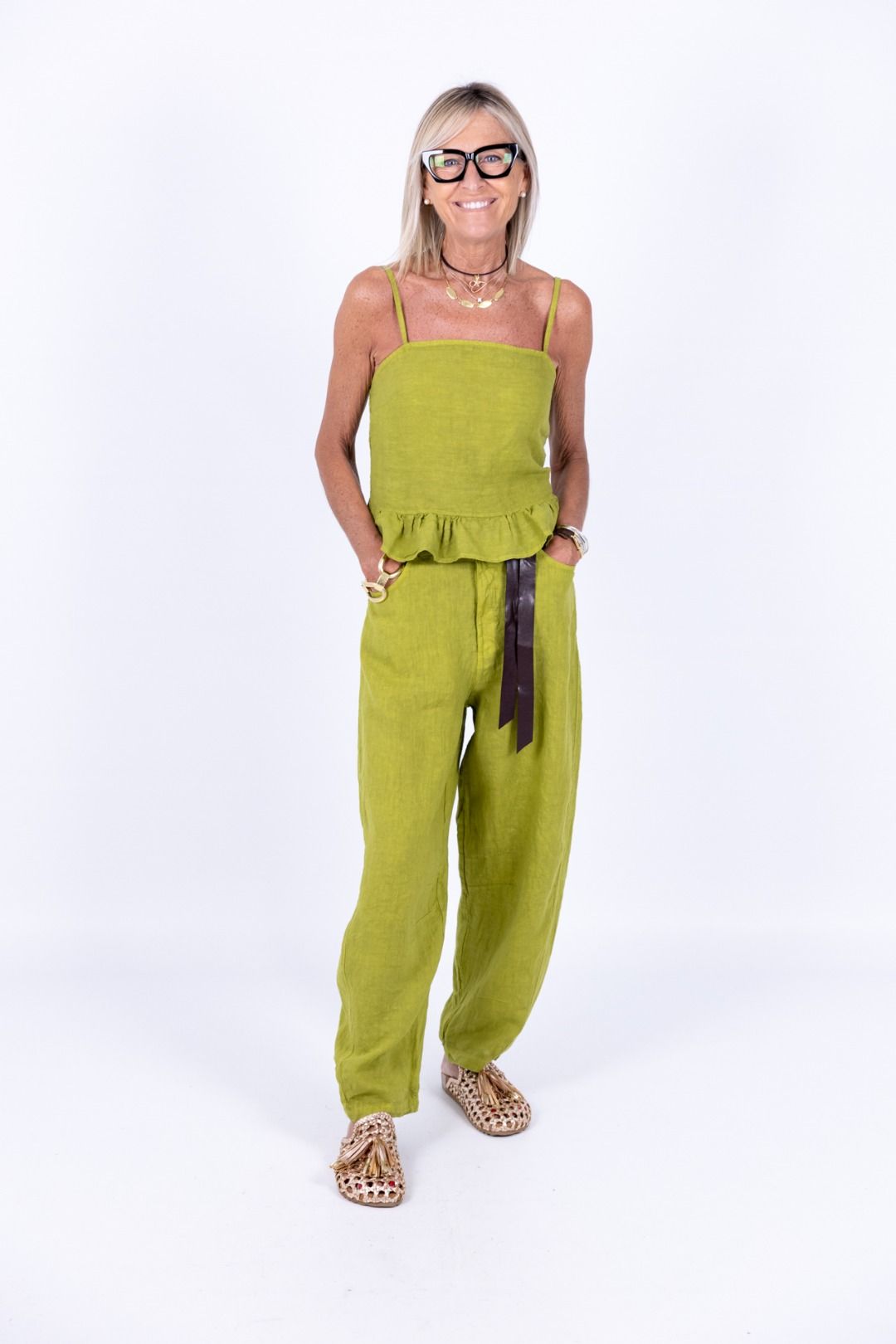 Susy Mix - Pantalone baggy in lino