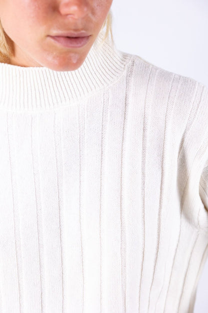 Bottega Artigiana - Maglia collo lupetto costa larga