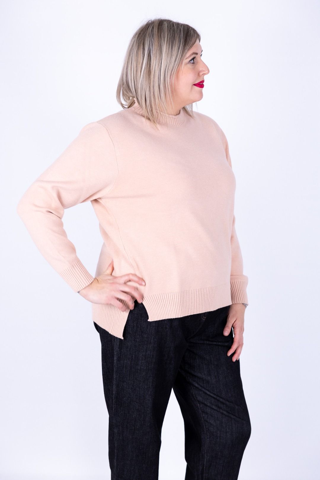 Ragno - Maglia collo a giro con costine sul collo