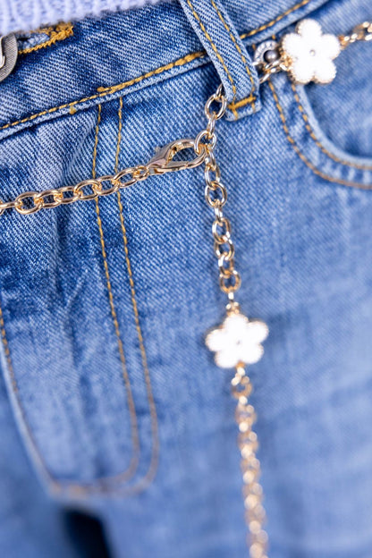 New Star - Cintura a catena con fiore