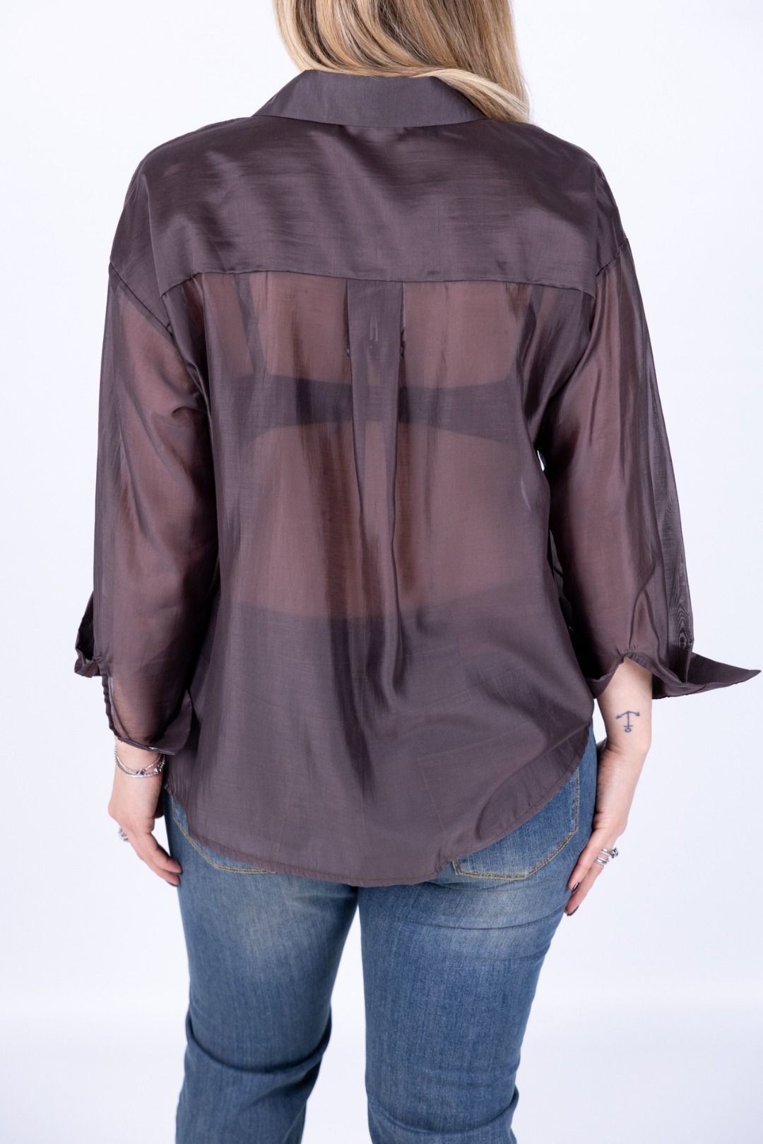 Susy Star - Camicia con tasca in paillettes